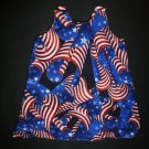 Handmade Boutique Baby Girls Blue Patriotic 4th of July Sleeveless Dress 6-12 M