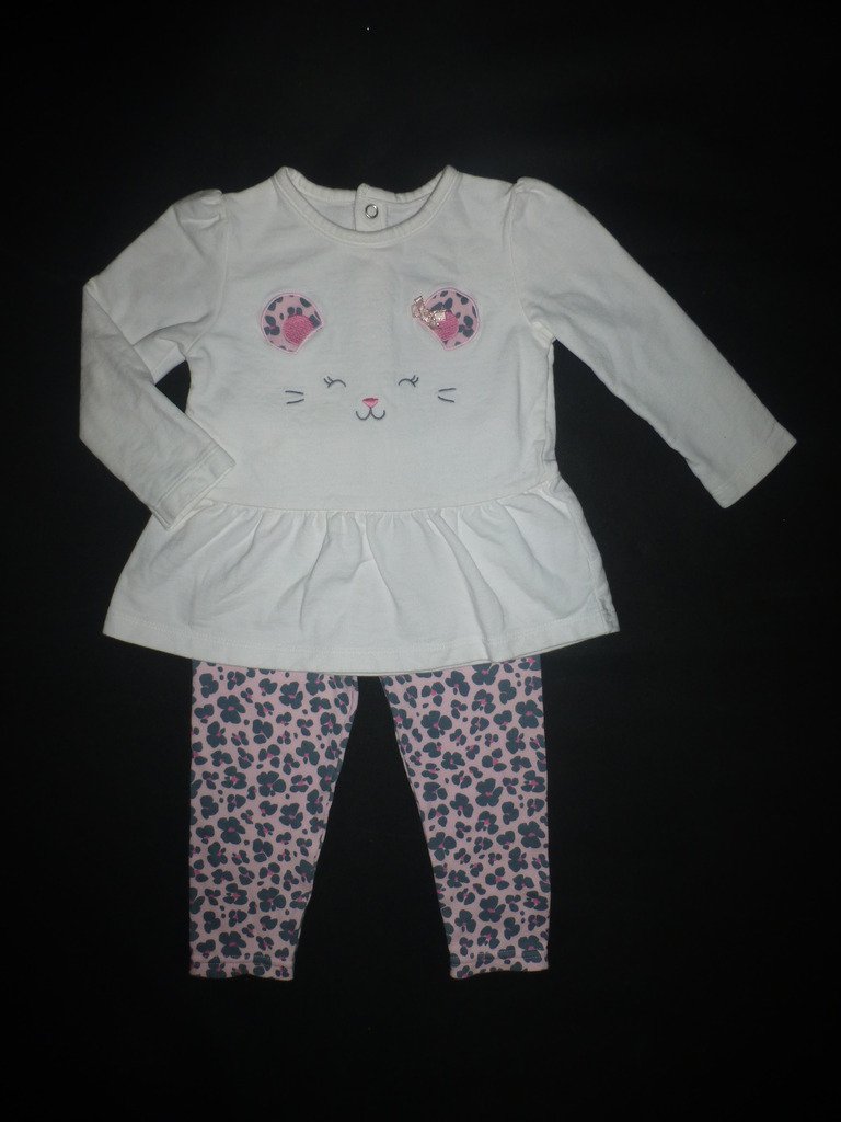 Carter's Baby Girls White Mouse Shirt Pink Leopard Print Leggings Outfit 18 M