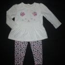 Carter's Baby Girls White Mouse Shirt Pink Leopard Print Leggings Outfit 18 M