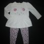 Carter's Baby Girls White Mouse Shirt Pink Leopard Print Leggings Outfit 18 M