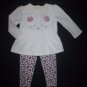 Carter's Baby Girls White Mouse Shirt Pink Leopard Print Leggings Outfit 18 M