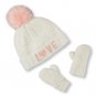 NWT The Children's Place Glitter 'Love' Sequined Hat Mittens 6-12 12-24 M 2T 3T
