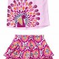 NWT Gymboree Spice Market Baby Girl Gem Peacock Swing Skort Outfit Set 6-12 M