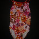 TYR Girls Pink Tropical Floral Bathing Suit Swimsuit Size 22 6