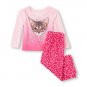 NWT The Children's Place Girls Photo-Real Purrfect Kitty Pink Pajamas Set 4T
