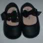Faded Glory Baby Girls Black Bow Mary Jane Crib Shoes Size 1