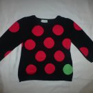 First Impressions Baby Girl Black Polka Dot Sweater Size 12 Months