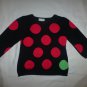 First Impressions Baby Girl Black Polka Dot Sweater Size 12 Months