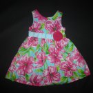 Rare Editions Girls Turquoise Pink Floral Sleeveless Easter Dress Size 4