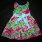 Rare Editions Girls Turquoise Pink Floral Sleeveless Easter Dress Size 4