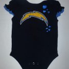 NFL San Diego Chargers Football Baby Girl Blue Short Sleeve  Bodysuit 6-9 Months