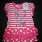 NWT Borderline Baby Girl Pink Striped Kitty Cat Sleeveless Tutu Dress 6-12 M