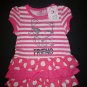 NWT Borderline Baby Girl Pink Striped Kitty Cat Sleeveless Tutu Dress 6-12 M