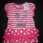 NWT Borderline Baby Girl Pink Striped Kitty Cat Sleeveless Tutu Dress 6-12 M