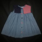 Bonnie Baby Girl Patriotic 4th of July Blue Denim Sleeveless Jean Dress 3T