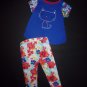 First Impressions Baby Girl Blue Cat Tunic Shirt Floral Leggings Outfit 18 M
