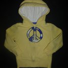 Gymboree Flower Showers Peace Sign Yellow Girls Hoodie Hooded Sweater XS 3-4
