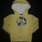 Gymboree Flower Showers Peace Sign Yellow Girls Hoodie Hooded Sweater XS 3-4