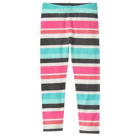 NWT Gymboree Enchanted Winter Mint Stripe Girls Leggings Medium 7/8