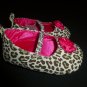 Carter's Baby Girl Animal Leopard Print Pink Flower Mary Jane Crib Shoes 3-6 M