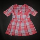 OshKosh Baby Girls Red Plaid Short Sleeve 4th of July Dress 12 Months