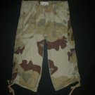 GAP Kids Girls Green Camouflage Capri Cropped Pants Size 6 Adjustable Waist