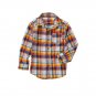 NWT Crazy 8 Orange Blue Plaid Boys Long Sleeve Button Down Shirt Small 5-6