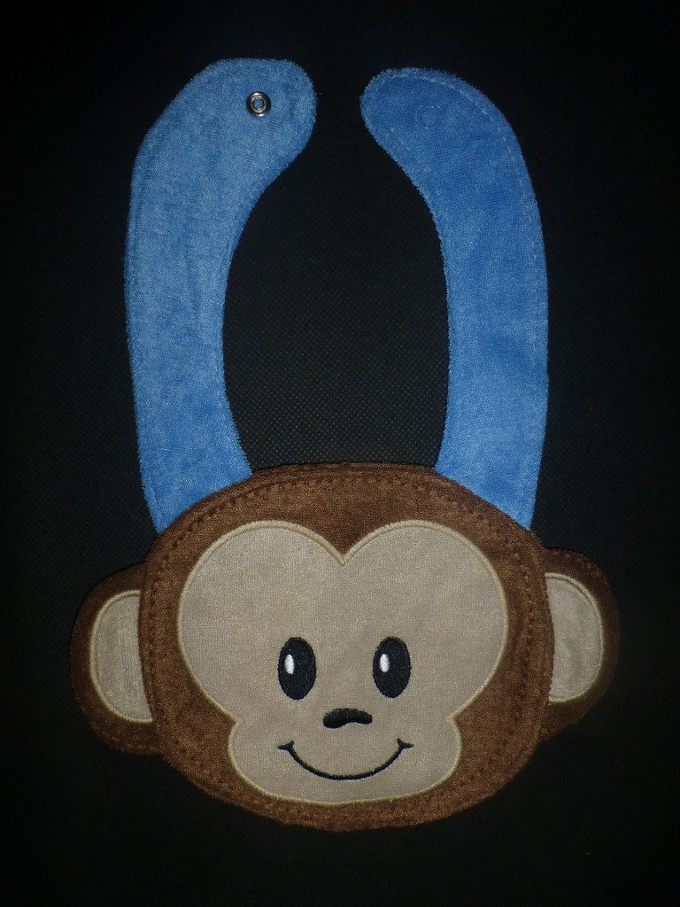 NEW Carter's Blue Monkey Baby Boys Terry Cloth Teething Drool Bib