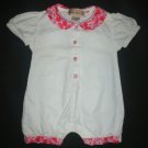 Imagewear Designer Baby Girl White Short Sleeve Romper Sunsuit 9 Months