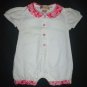 Imagewear Designer Baby Girl White Short Sleeve Romper Sunsuit 9 Months