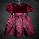 Youngland Baby Girl Red Velour Short Sleeve Dress 18 Months