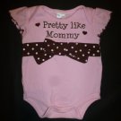 Baby Essentials Girls Pink "Pretty Like Mommy" Bodysuit Romper 3 Months