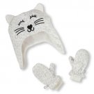 NWT The Childrens Place Girl Cat Leopard Fleece Hat Mittens 12-24 M 2T 3T 4T 5T