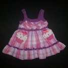 Youngland Baby Girl Birthday Cupcake Pink Purple Plaid Sleeveless Dress 12 M