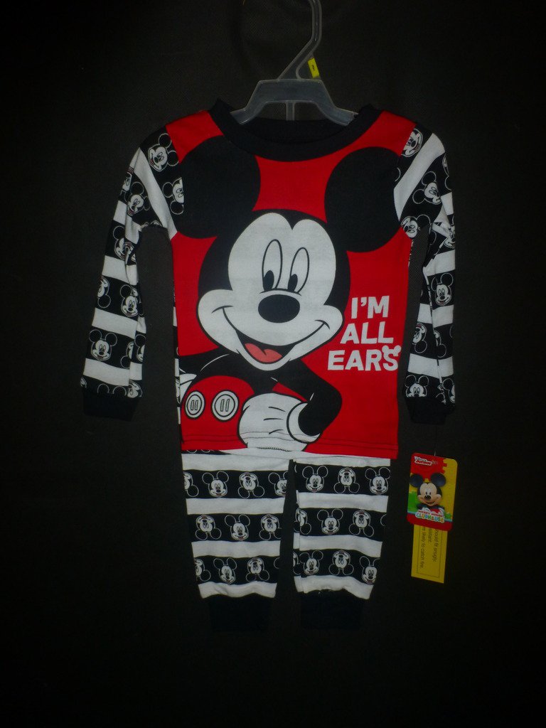 NWT Disney Mickey Mouse Toddler Boys 2 Pc Red Cotton Pajamas Set 3T