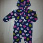 Carter's Baby Girls Blue Hooded Heart Fleece Romper Sleeper 6 Months Valentines