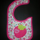 NEW Carter's Baby Girl Pink Strawberry Teething Baby Bib Water Resistant