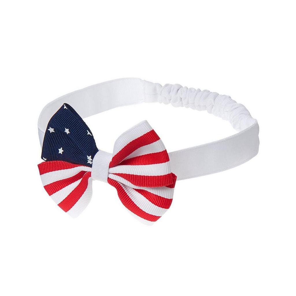 NWT Gymboree Red White & Cute 4th of July Baby Girl Bow Hair Headband 0-24 M