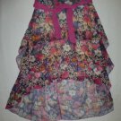 DSigned Girls Floral Assymetrical Sheer Skirt Size Large 10-12