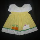 Easter Bunny Baby Girl Class Club Yellow Gingham Plaid Seersucker Dress 24 M