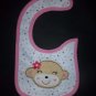 NEW Carter's Pink Monkey Baby Girl Water Resistant Teething Drool Bib