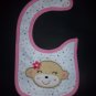 NEW Carter's Pink Monkey Baby Girl Water Resistant Teething Drool Bib