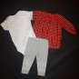 Carter's Baby Girl Red Plaid Tunic Shirt Bodysuit Gray Leggings Outfit 6 Months