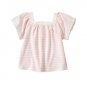 NWT Crazy 8 Girls Pink Crochet Trim Striped Short Sleeve Shirt 5T