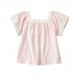 NWT Crazy 8 Girls Pink Crochet Trim Striped Short Sleeve Shirt 5T