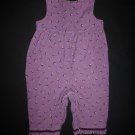 Cherokee Baby Girls Purple Floral Corduroy Jumper Overalls 9 Months