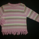 European Boutique Fixoni Pink Striped Cotton Girls Sweater 18 Months