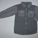 US Polo Assn. Boys Gray Plaid Long Sleeve Button Down Shirt 4T