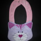 NEW Carter's Purple Kitty Cat Baby Girl Terry Cloth Teething Bib