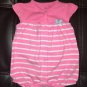 Carter's Baby Girl Pink Zebra Striped Fleece Romper Sleeper 3 Months